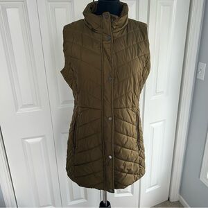 Weatherproof Women's Long Tailored Quilted Polyester Vest in Bronze L